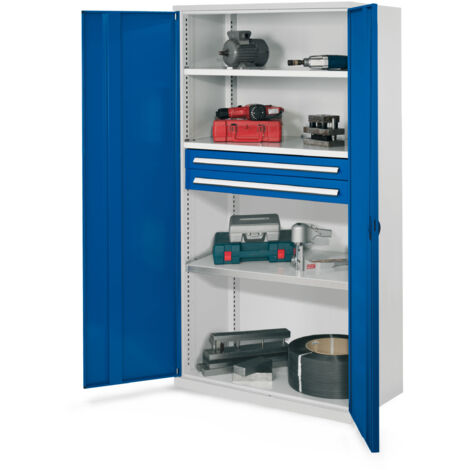 Kappes Schwerlastschränke ohne Mitteltrennwand 1950x1000x600mm Modell 45 Vollblechtüren enzianblau