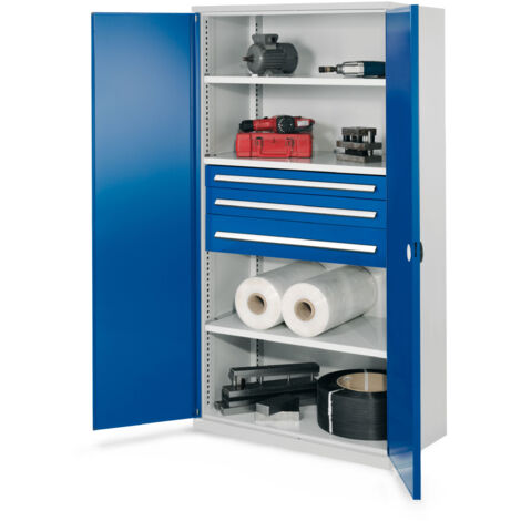 Kappes Schwerlastschränke ohne Mitteltrennwand 1950x1000x600mm Modell 46 Doppelwandtüren enzianblau