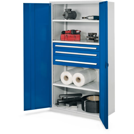 Kappes Schwerlastschränke ohne Mitteltrennwand 1950x1000x600mm Modell 46 Vollblechtüren enzianblau