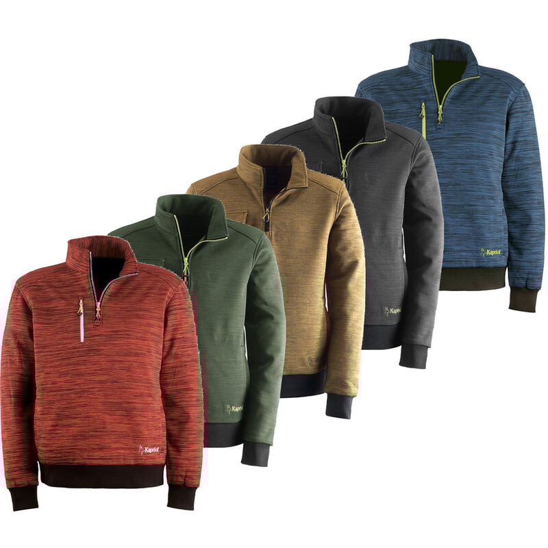 Slick Sweat-shirt de travail demi-zip - m - Blau - Kapriol