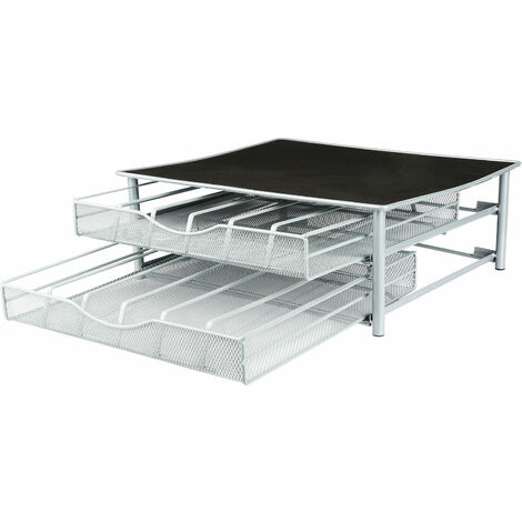 Kapselhalter Schublade für 72 Stücke，Organizer zur Aufbewahrung von Kaffee Kapseln ，Kapselschublade，Kapselspender，Kapselständer aus Metall  (Schwarz)