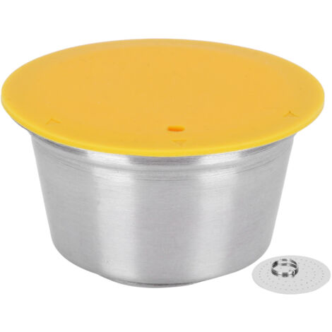 Kapseln, wiederbefüllbare Kaffeekapseln, Edelstahlbecher, Savepod wiederverwendbare Kaffeekapseln, wiederverwendbare Kapseln für Kaffeemaschinen (GELB).