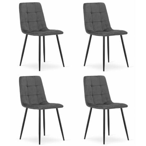 KARA Stuhl – dunkelgrauer Samt x 4