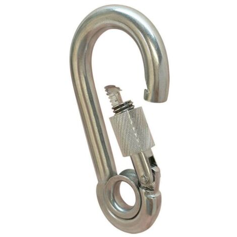 Karabiner mit Ring und Mutter, Edelstahl 304, außenliegende Federschlaufe, Schlüsselring, Zubehör für die Schifffahrt, Edelstahl 770.