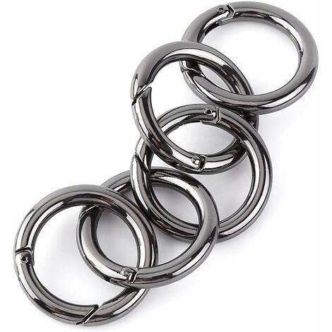 Karabinerhaken-Set, 5er-Set 28 mm Karabinerhaken, Zinklegierung, runder Karabiner, Schlüsselanhänger, Schlüsselanhänger