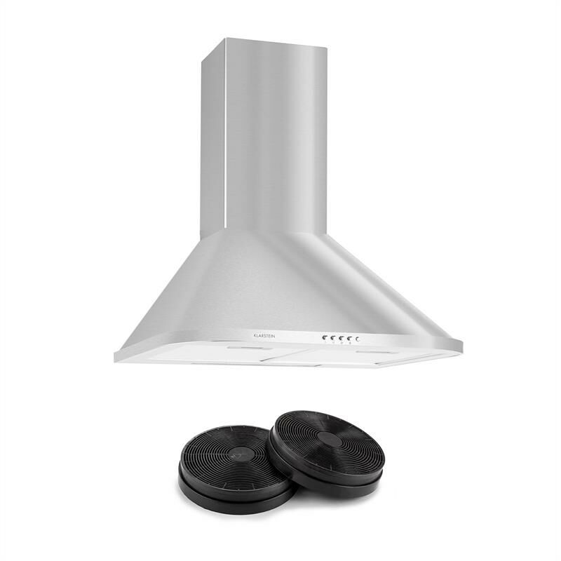 Klarstein - Karajan 60 Hotte aspirante + 2 fitres recyclage d'air 536m³/h inox