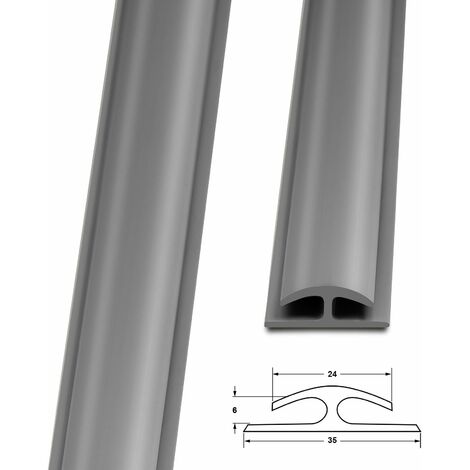 Karat – Barre de seuil étanche double bordure PVC 24 x 35 mm – Longueur 1 m – Ruban auto-adhésif pour pose facile – Compatible avec parquet et carrelage