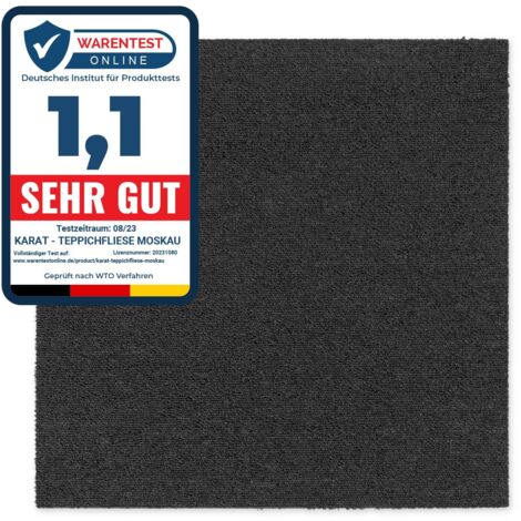 Karat – Dalle moquette bouclée 50x50 cm – Revêtement isolant antidérapant – Surface en polypropylène – Classe d'utilisation 31