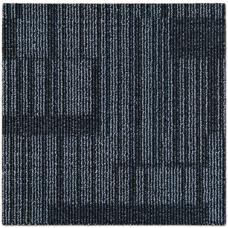 Karat – Dalles de moquette 50 x 50 cm – Antistatiques et absorbant les sons – Poils bouclés en polypropylène – Dossier antidérapant bitume