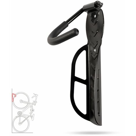Karat – Support mural pour vélos – Acier noir brillant – Montage rapide – Étrier de maintien pour protection jante – Dimensions 7,8 x 26 cm