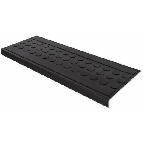 Karat – Tapis d'escalier en caoutchouc antidérapant 25 x 75 cm – Picots plats pour sécurité – Résistant aux intempéries – Nettoyage facile