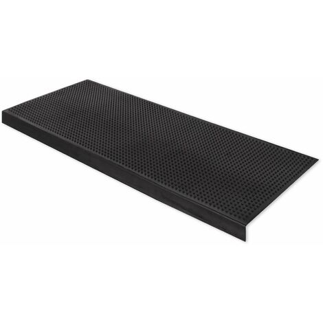 Karat – Tapis d'escalier en caoutchouc antidérapant 25 x 65 cm – Surface nervurée pour sécurité – Résistant aux intempéries – Utilisation intérieure et extérieure
