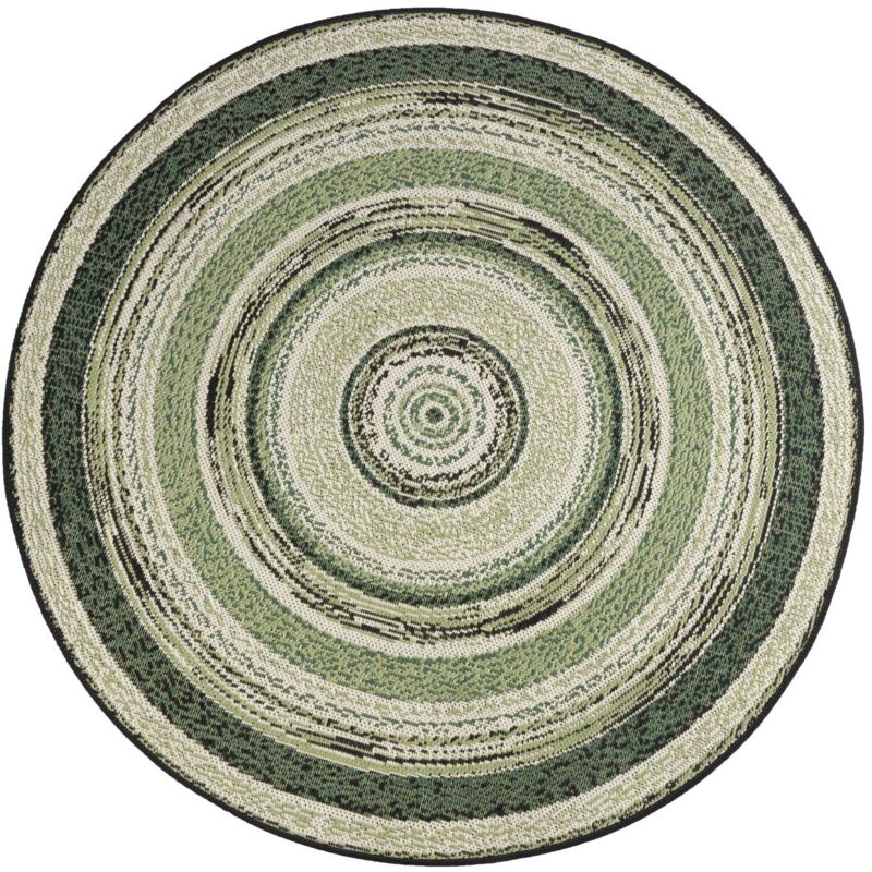 Karat - Tapis d'extérieur Pour terrasse et balcon Zoe Vert Rond de 120 cm de Diamètre