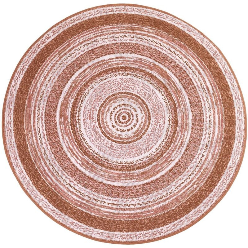 Karat - Tapis d'extérieur Pour terrasse et balcon Zoe Terra Rond de 120 cm de Diamètre
