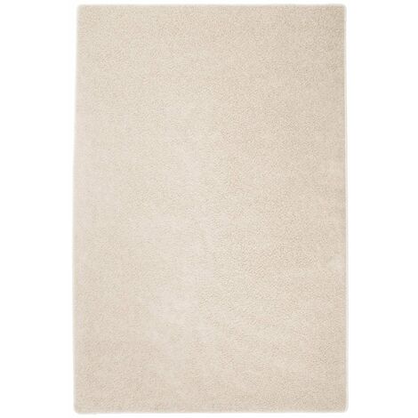 Karat – Tapis shaggy à poils longs crème 133x190 cm – 100% polypropylène – Dos mousse stabilisante – Bords enchaînés pour durabilité
