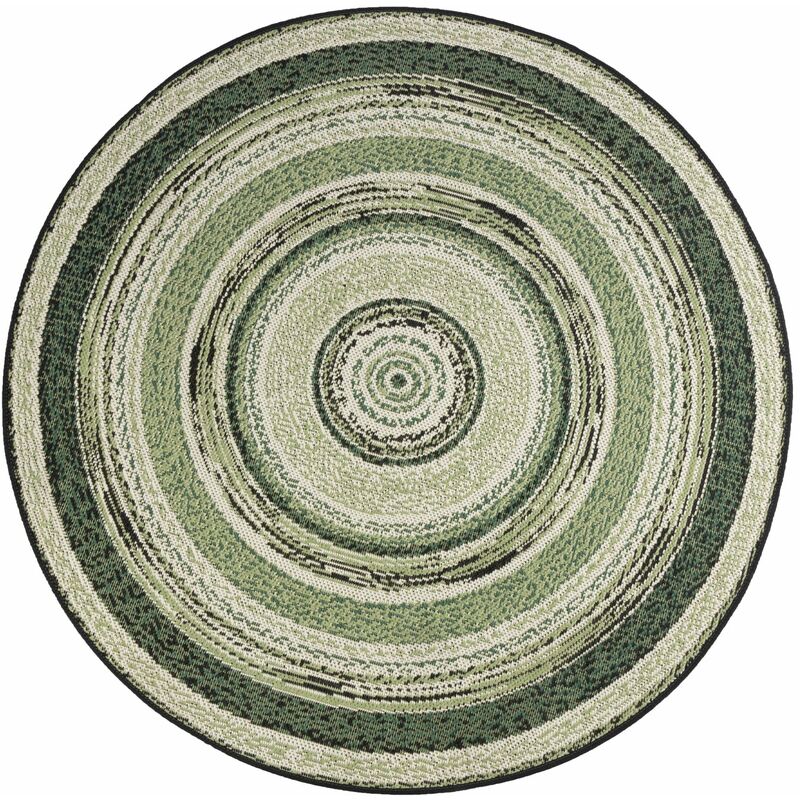 Karat - Tapis de Salon Zoe Résistant aux uv Vert Round de 120 cm diamètre