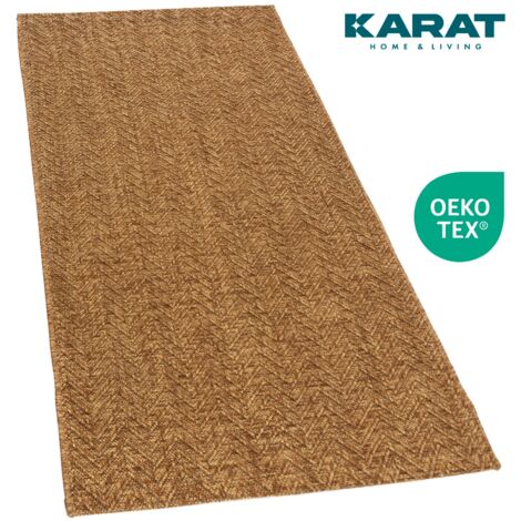 Karat Wohnteppich Cheron Bodenbelag für Flur & Wohnraum Braun 80 x 150 cm