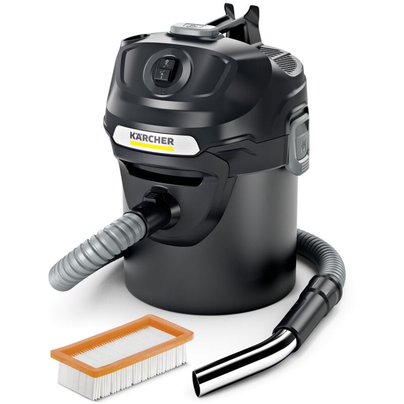 Karcher - Aspirateur cendres et poussières fines ad 2 avec matériaux ignifuges, cuve 14 l en métal, idéal insert de cheminée et barbecue