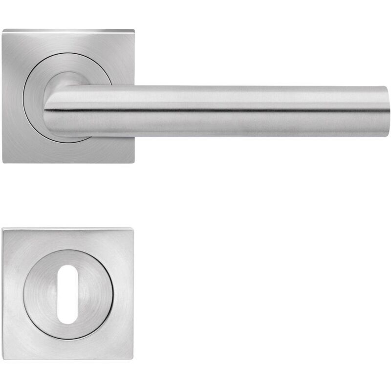 Karcher Drückergarnitur Rhodos ER28Q, Standardbeschlag, Türstärke 39-43 mm, Edelstahl matt, eckig