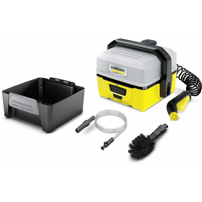 Karcher - Idropulitrice portatile a batteria Kärcher oc 3 versione Adventure con Spazzola Universale + Tubo aspirazione fonti d'acqua alternative,