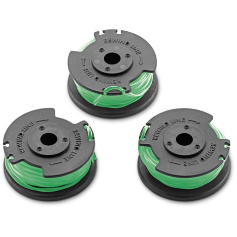 KARCHER Set di 3 bobine di ricambio per regolabordi a batteria LTR 36 Battery - Spessore del filo: 2 mm - Lunghezza della linea per bobina: 3.4 m - Colore: nero