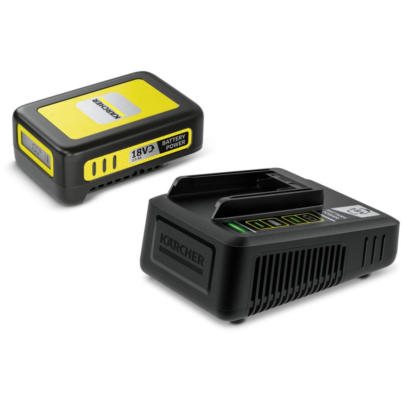 Karcher - Starter Kit Battery 18/25: Batteria 18/25 + Caricabatterie rapido - compatibili con tutte le macchine con batteria 18V