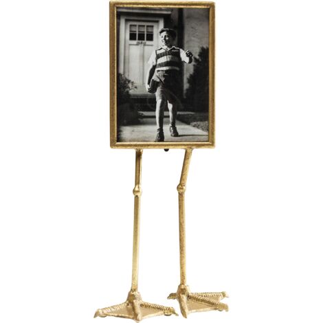 Kare Design cornice portafoto Duck Feet, verticale, 13x18cm, oro anticato, anatra, accessorio divertente