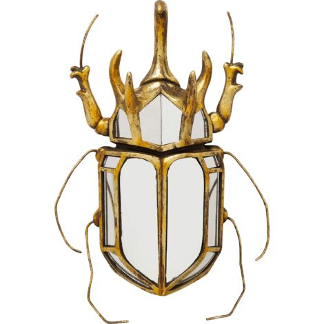 Kare Design decorazione da parete Beetle Mirror, scarabeo, oro, specchio, 25x39cm