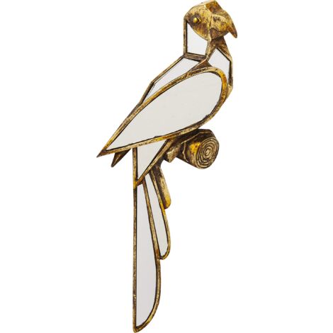 Kare Design Decorazione Da Parete Parrot Mirror, Oro/ A Specchio, Pappagallo, Riflessi Di Luce