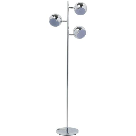 Kare Design Lampada Da Terra, Calotta, Argento, 151X26X40Cm, Cromata, Lampadine Non Incluse