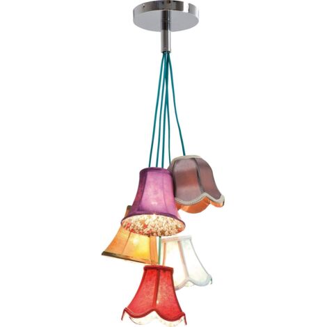 Kare Design Lampadario Saloon Flowers, Multicolore, 92X45X45Cm, 5 Luci, Lampadine Non Incluse