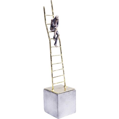 Kare Design Oggetto Decorativo Elements Climbing Man, Oro, 41Cm, Uomo Arrampicante