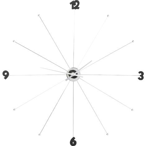 Kare Design orologio da parete Like Umbrella, argento, diametro 60cm, struttira ombrella con palline di decorazione, batteria non inclusa, 60x60x6cm (A/L/P)