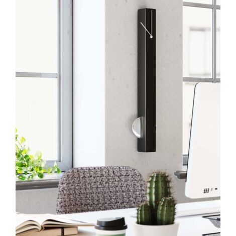 Kare Design orologio per muro, nero/argento, stile minimalista, moderno, sala, uffficio, cucina, batteria non inclusa 65x6x6cm