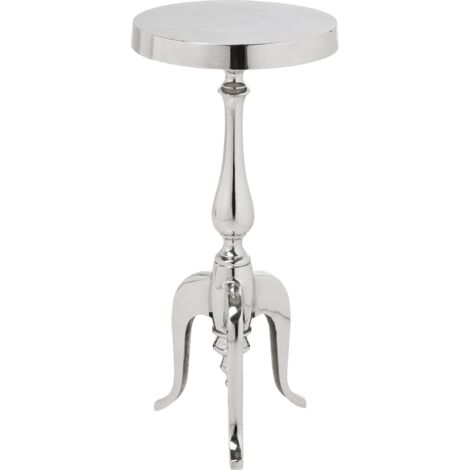 Kare Design tavolino d`appoggio Barocco, argento, alluminio, stile vintage/glamour/rock, 62x27x27 (A/L/P)