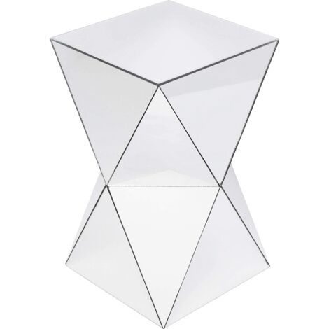 Kare Design Tavolino Luxury Triangle, Argento/ A Specchio, 54X32X32Cm, Forma Geometrica