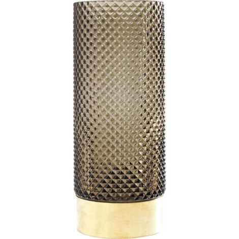 Kare Design Vaso Barfly Dark Green, Verde Oliva, 25cm, Vetro Colorato/ottone Spazzolato,