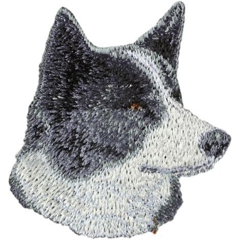 Karelischer Bärenhund - Aufnäher in Hundeform, bestickter Aufnäher, einzigartige Rucksackdekoration von Art-Dog