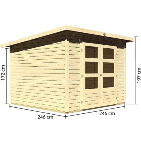 Karibu Gartenhaus Stockach Gerätehaus aus Holz, Geräteschrank mit 19 mm Wandstärke, Gartenhaus mit Montagematerial