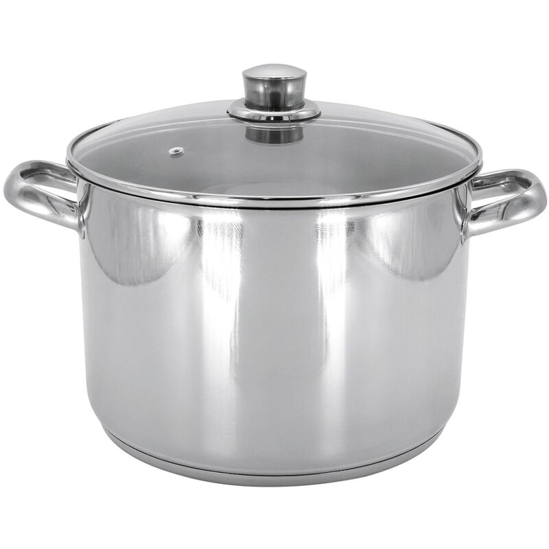 Großraumtopf mit Glasdeckel 10 l Ø26cm Edelstahl