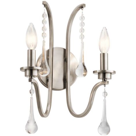 Karlee Applique murale à 2 ampoules Kichler, étain classique