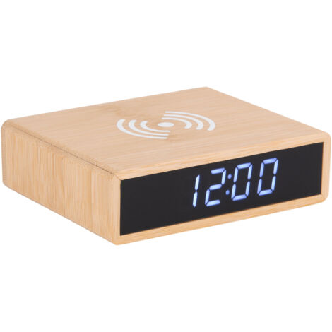 Karlsson Flat LED réveil bois clair design bambou