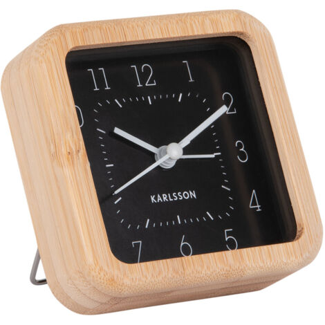 Karlsson Neat Square réveil bambou 9 x 9 cm design minimal