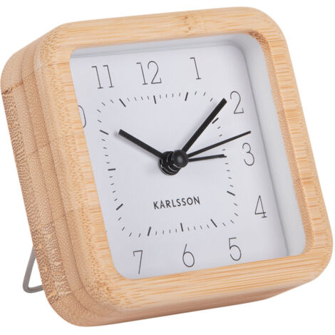 Karlsson Neat Square réveil bambou design 9 cm