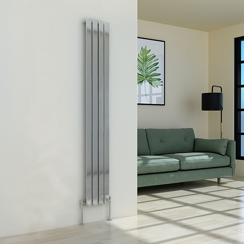 Warmehaus - Karlstad 1800 x 274mm Chrome Single Flat Panel Vertical Radiator
