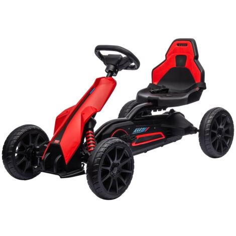 Kart à pédales enfant avec siège réglable et frein à main, pour enfants de 3 à 8 ans, voiture à pédales pour amusement extérieur
