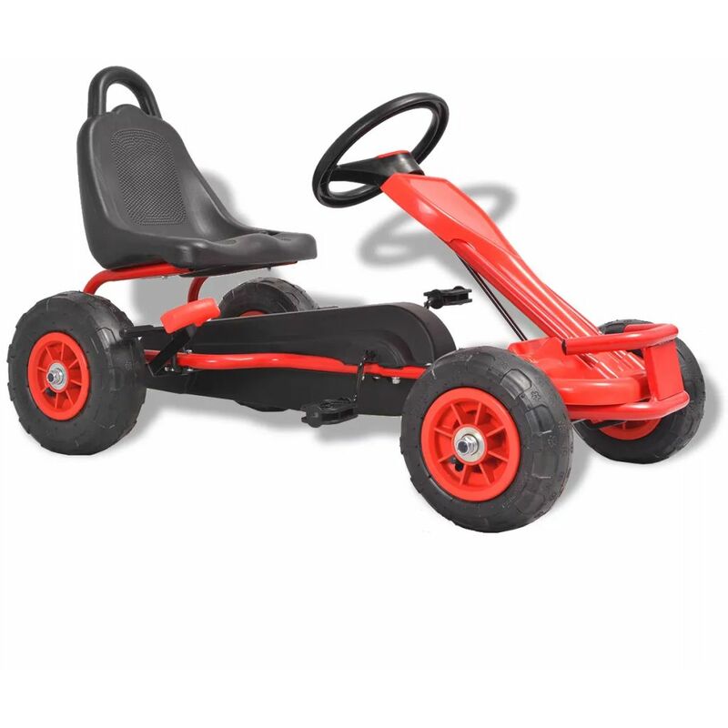 

Kart de pedales con neumáticos rojo