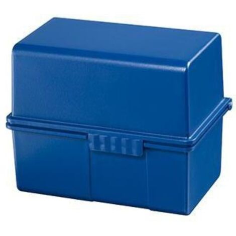 Karteikasten 16,5 x 12,8 x 9,5 cm (B x H x T) DIN A6 quer 400 Karten Polystyrol blau