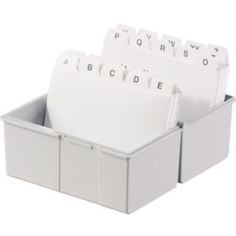 Karteikasten 16,5 x 12,8 x 9,5 cm (B x H x T) DIN A6 quer 400 Karten Polystyrol lichtgrau
