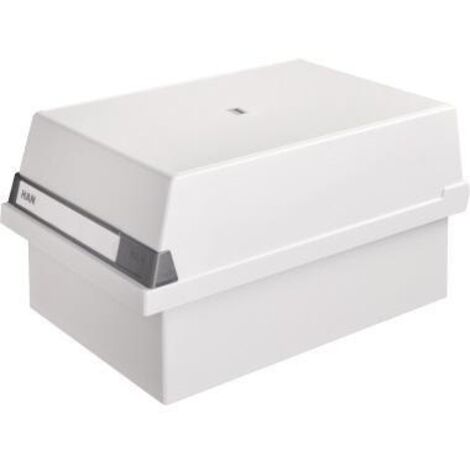Karteikasten 23,4 x 18 x 36 cm (B x H x T) DIN A5 quer 1.300 Karten Polystyrol lichtgrau 2 Stützplatten